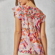 Babydoll Top with Embroidered Yoke-Tops-Ave Shops-[option4]-[option5]-[option6]-[option7]-[option8]-Shop-Boutique-Clothing-for-Women-Online