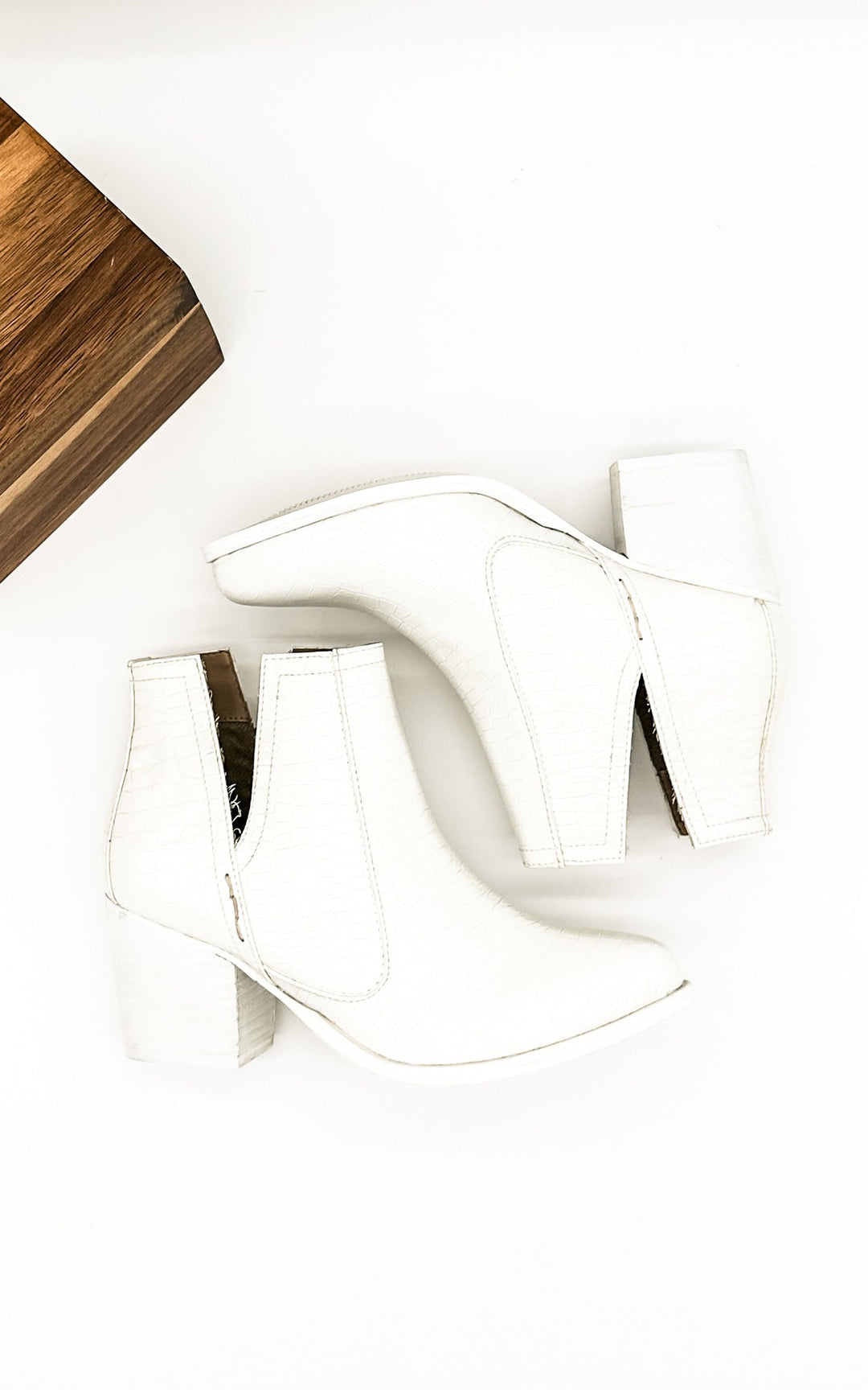 Tarim Bootie in White Croc-Shoes-Ave Shops-[option4]-[option5]-[option6]-[option7]-[option8]-Shop-Boutique-Clothing-for-Women-Online