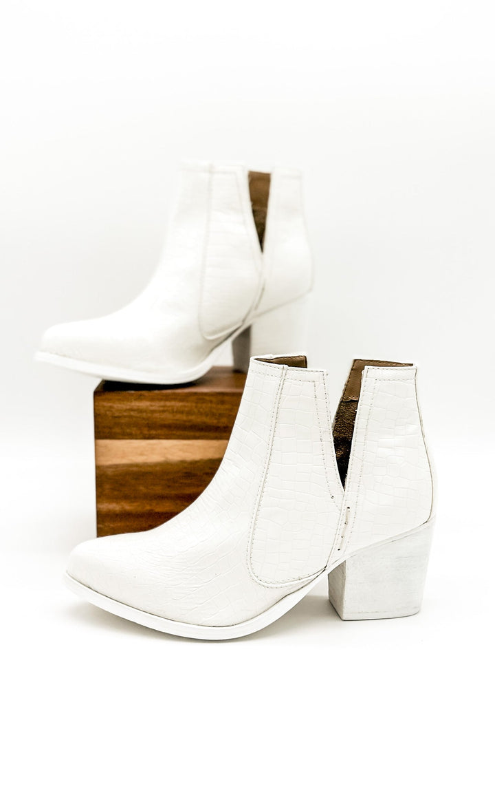 Tarim Bootie in White Croc-Shoes-Ave Shops-[option4]-[option5]-[option6]-[option7]-[option8]-Shop-Boutique-Clothing-for-Women-Online