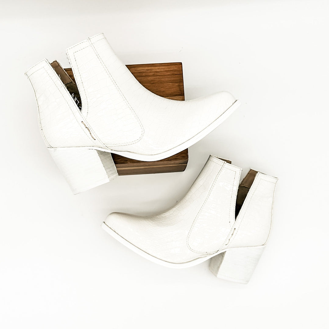 Tarim Bootie in White Croc-Shoes-Ave Shops-[option4]-[option5]-[option6]-[option7]-[option8]-Shop-Boutique-Clothing-for-Women-Online