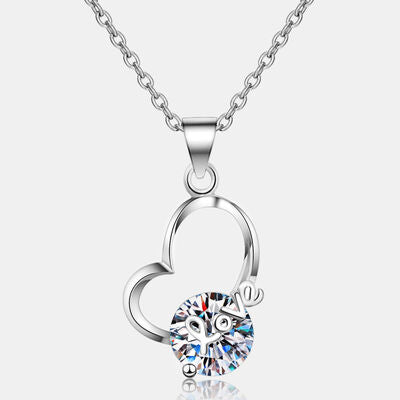 2 Carat Moissanite Heart 925 Sterling Silver Necklace-Trendsi-Silver-One Size-[option4]-[option5]-[option6]-[option7]-[option8]-Shop-Boutique-Clothing-for-Women-Online