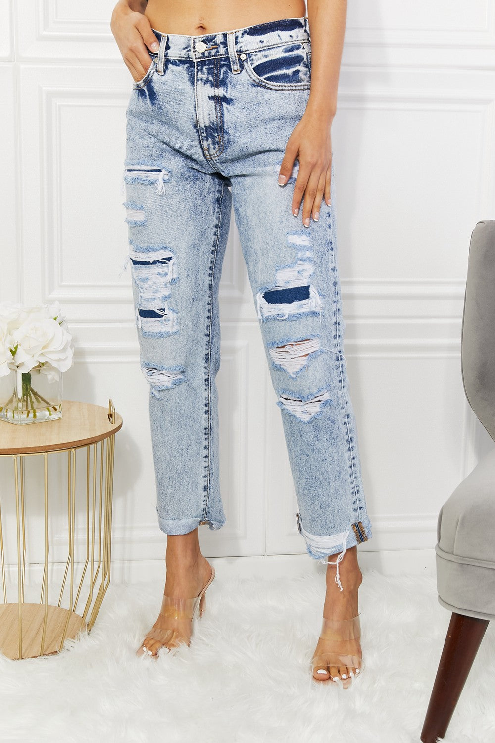 Kancan Kendra High Rise Distressed Straight Jeans-Trendsi-Light-1(25)-[option4]-[option5]-[option6]-[option7]-[option8]-Shop-Boutique-Clothing-for-Women-Online
