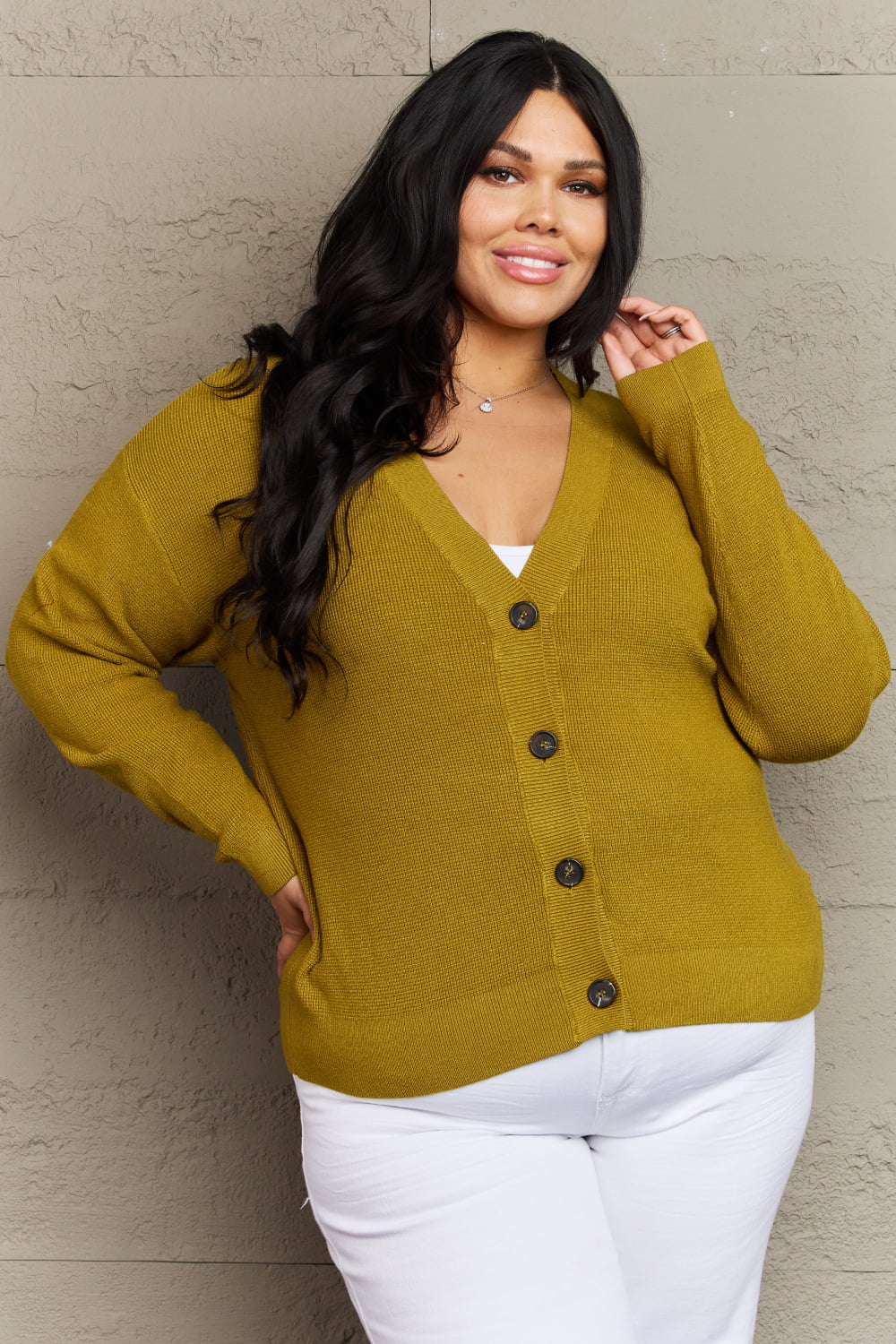 Zenana Kiss Me Tonight Button Down Cardigan in Chartreuse-Trendsi-Chartreuse-S-[option4]-[option5]-[option6]-[option7]-[option8]-Shop-Boutique-Clothing-for-Women-Online