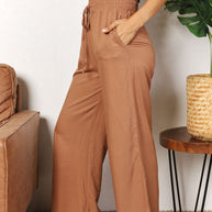 Double Take Drawstring Smocked Waist Wide Leg Pants-Trendsi-[option4]-[option5]-[option6]-[option7]-[option8]-Shop-Boutique-Clothing-for-Women-Online