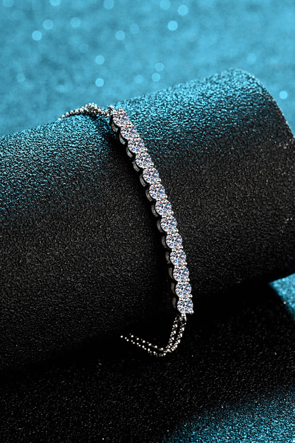 Moissanite Sterling Silver Bracelet-Trendsi-Silver-One Size-[option4]-[option5]-[option6]-[option7]-[option8]-Shop-Boutique-Clothing-for-Women-Online