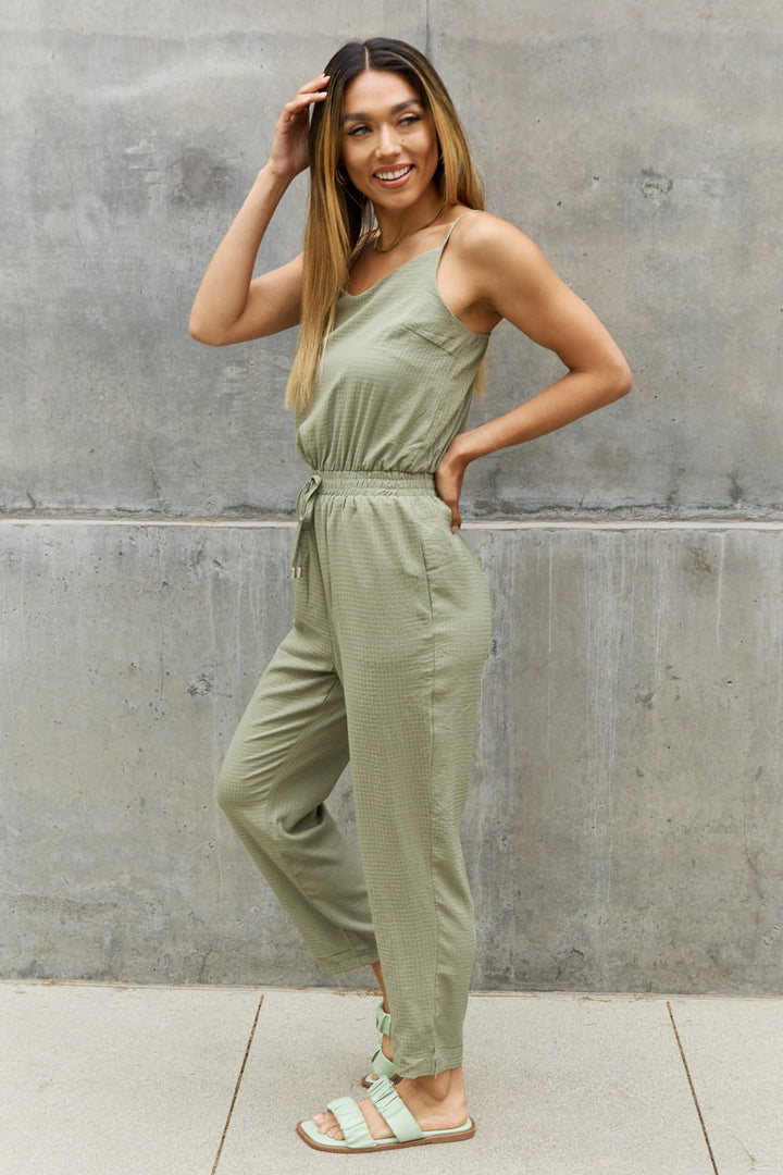 ODDI Textured Woven Jumpsuit in Sage-Trendsi-[option4]-[option5]-[option6]-[option7]-[option8]-Shop-Boutique-Clothing-for-Women-Online
