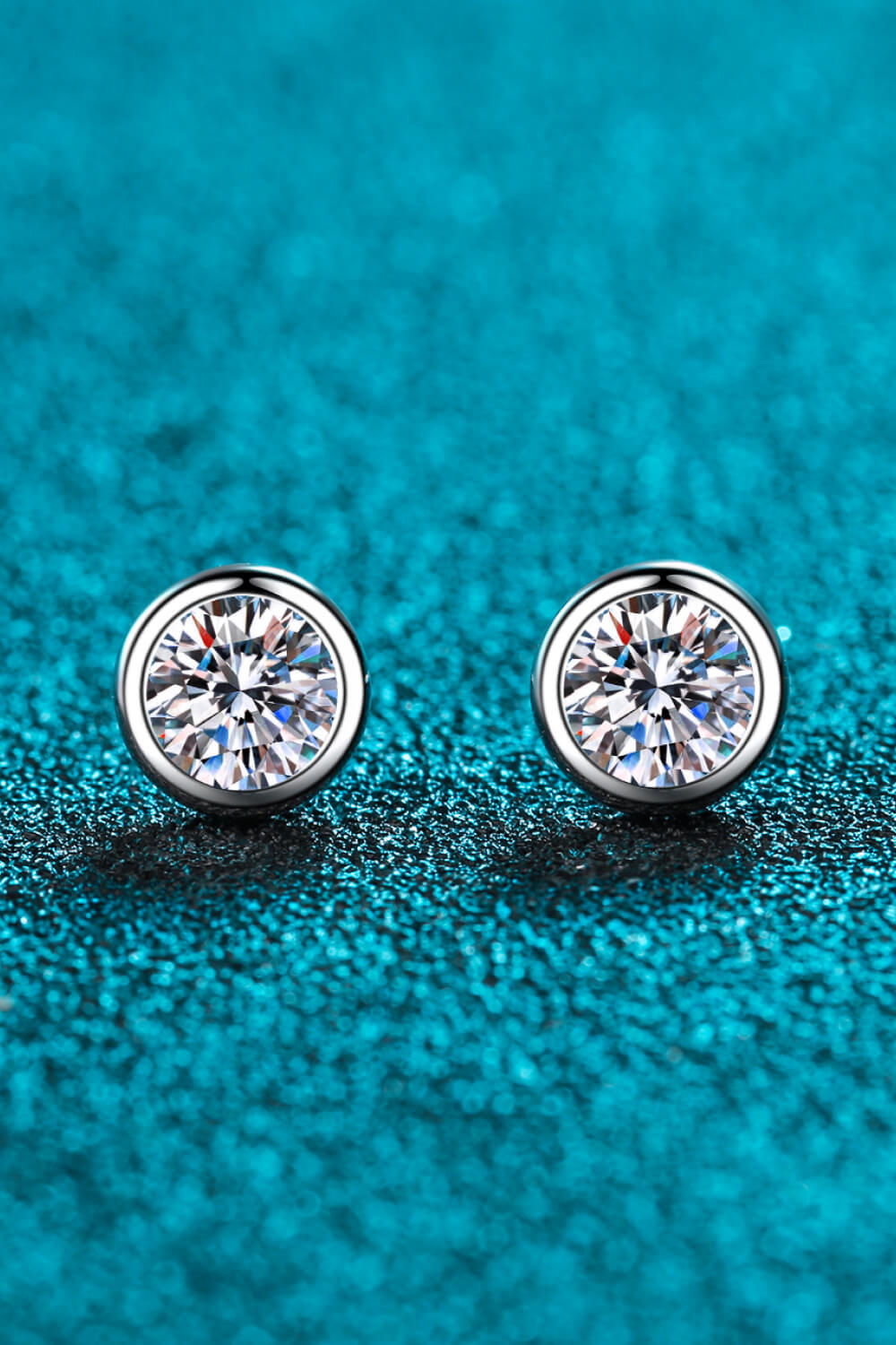 Inlaid 1 Carat Moissanite Stud Earrings-Trendsi-Silver-One Size-[option4]-[option5]-[option6]-[option7]-[option8]-Shop-Boutique-Clothing-for-Women-Online