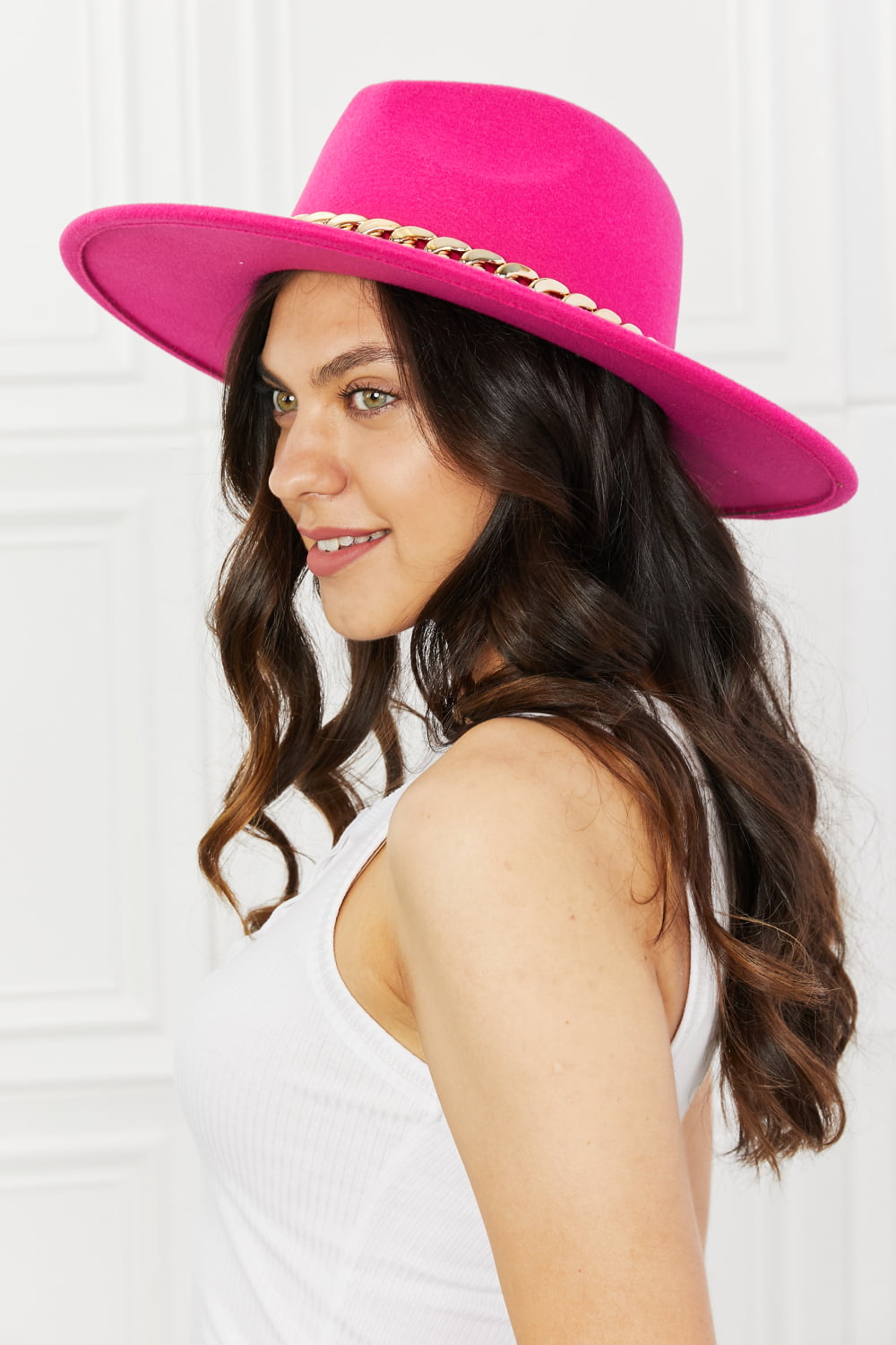 Fame Keep Your Promise Fedora Hat in Pink-Trendsi-Hot Pink-One Size-[option4]-[option5]-[option6]-[option7]-[option8]-Shop-Boutique-Clothing-for-Women-Online