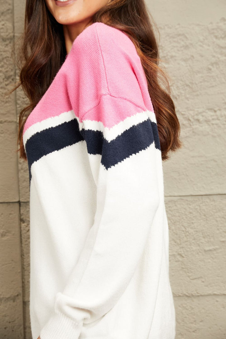 e.Luna Chevron Pullover Sweater-Trendsi-[option4]-[option5]-[option6]-[option7]-[option8]-Shop-Boutique-Clothing-for-Women-Online