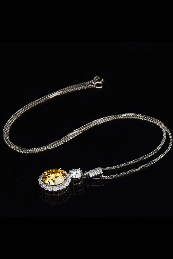 6 Carat Moissanite Pendant Necklace-Trendsi-Yellow-One Size-[option4]-[option5]-[option6]-[option7]-[option8]-Shop-Boutique-Clothing-for-Women-Online