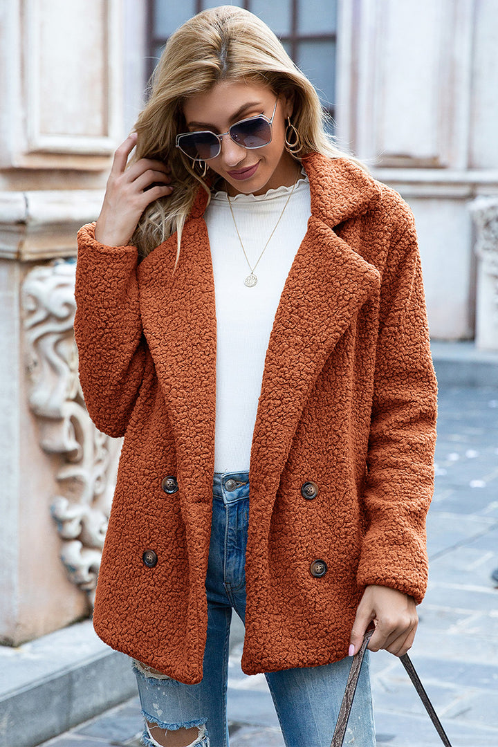 Lapel Collar Teddy Sherpa Coat-Trendsi-[option4]-[option5]-[option6]-[option7]-[option8]-Shop-Boutique-Clothing-for-Women-Online