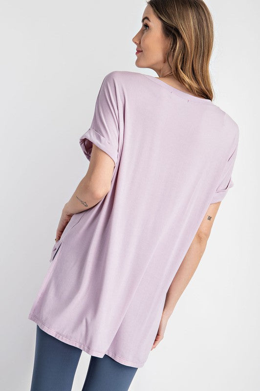 Rae Mode Modal V Neck High Low Tee-Rae Mode-[option4]-[option5]-[option6]-[option7]-[option8]-Shop-Boutique-Clothing-for-Women-Online