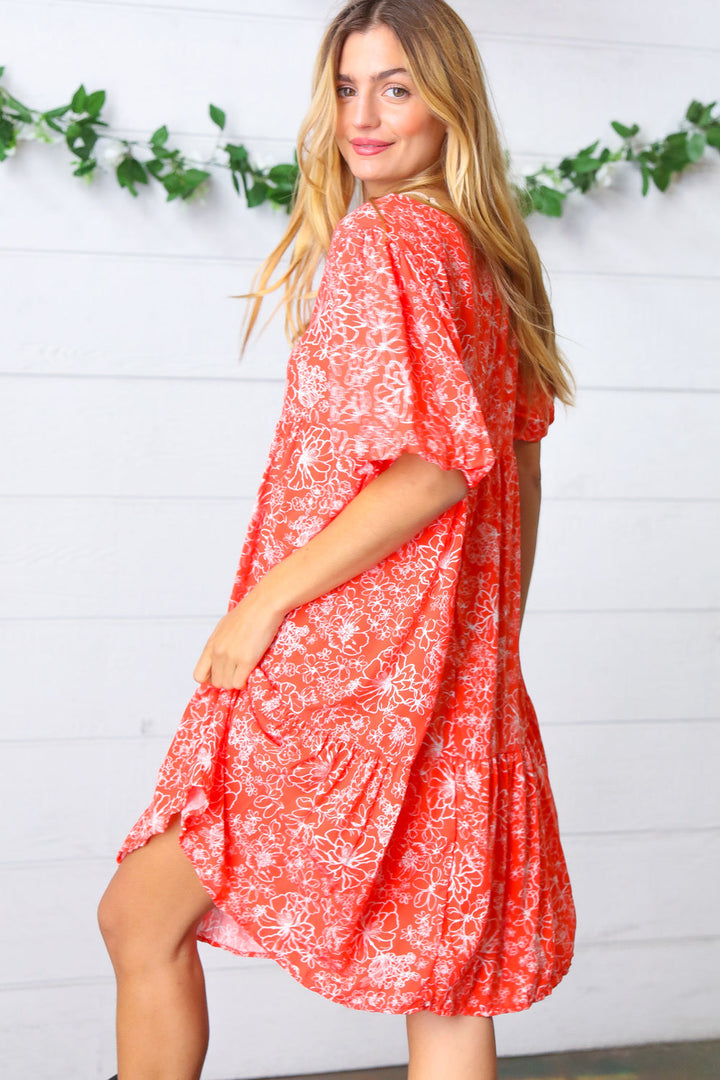 Coral Floral Button Down Midi Dress-Haptics-[option4]-[option5]-[option6]-[option7]-[option8]-Shop-Boutique-Clothing-for-Women-Online