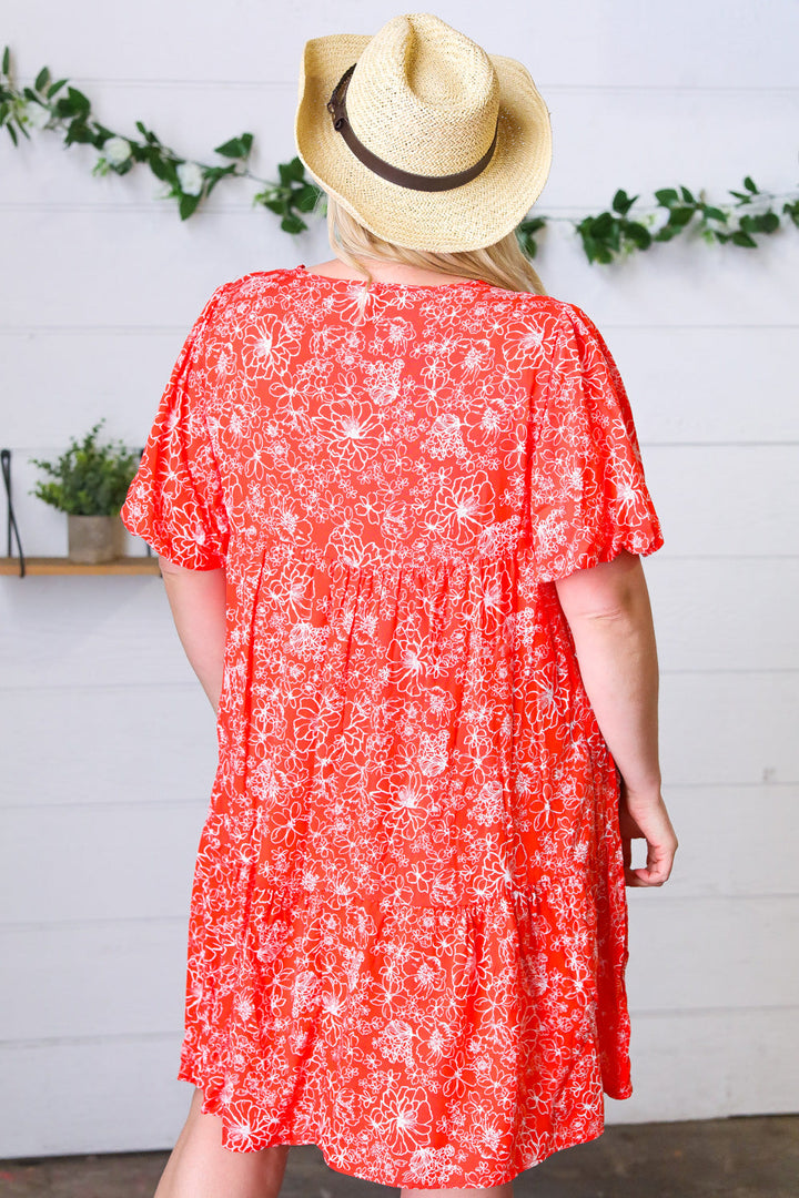 Coral Floral Button Down Midi Dress-Haptics-[option4]-[option5]-[option6]-[option7]-[option8]-Shop-Boutique-Clothing-for-Women-Online