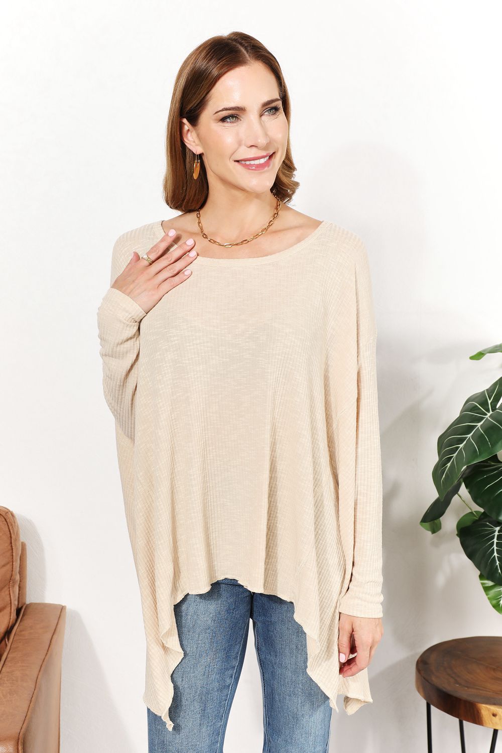 HEYSON Oversized Super Soft Ribbed Top-Trendsi-[option4]-[option5]-[option6]-[option7]-[option8]-Shop-Boutique-Clothing-for-Women-Online