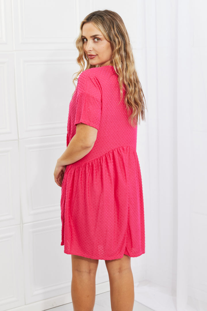 BOMBOM Another Day Swiss Dot Casual Dress in Fuchsia-Trendsi-[option4]-[option5]-[option6]-[option7]-[option8]-Shop-Boutique-Clothing-for-Women-Online