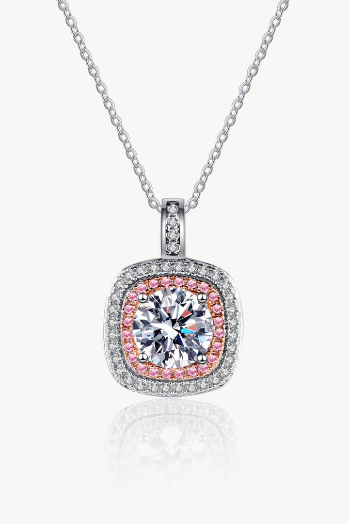 Moissanite Geometric Pendant Necklace-Trendsi-Silver/Pink-One Size-[option4]-[option5]-[option6]-[option7]-[option8]-Shop-Boutique-Clothing-for-Women-Online