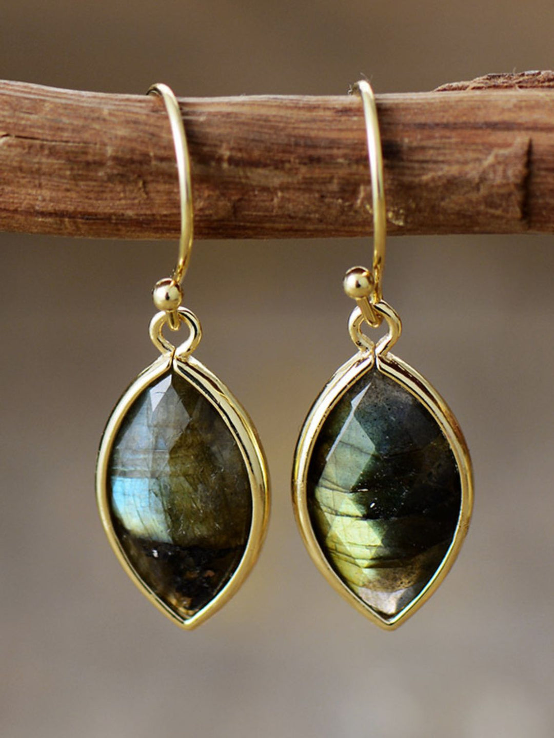 Geometrical Shape Natural Stone Dangle Earrings-Trendsi-Army Green-One Size-[option4]-[option5]-[option6]-[option7]-[option8]-Shop-Boutique-Clothing-for-Women-Online