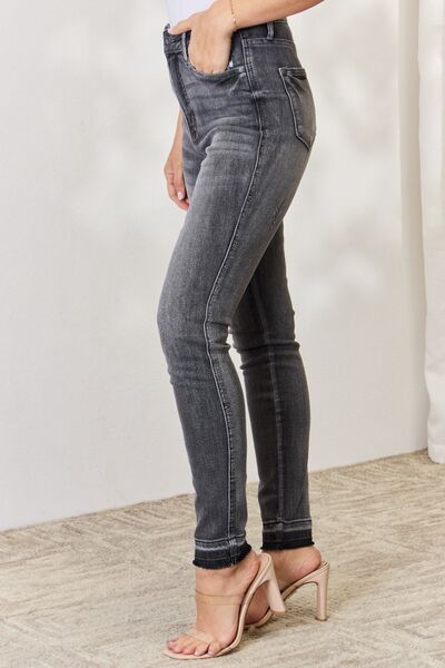 Judy Blue High Waist Tummy Control Release Hem Skinny Jeans-Trendsi-[option4]-[option5]-[option6]-[option7]-[option8]-Shop-Boutique-Clothing-for-Women-Online