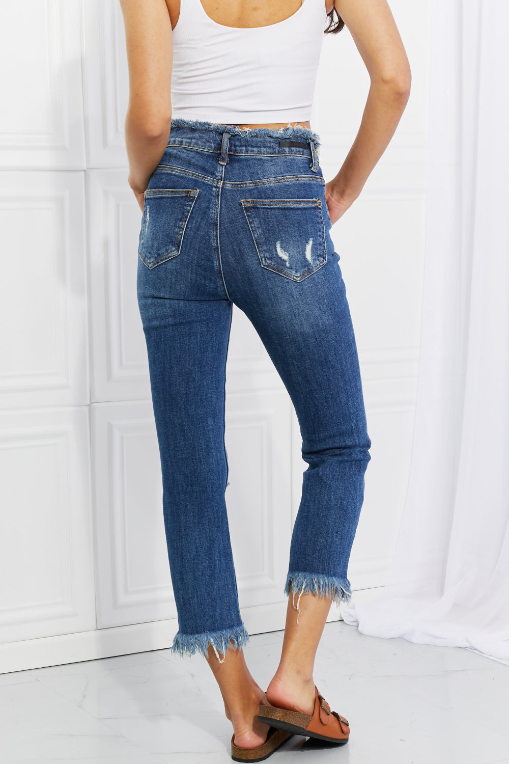RISEN Undone Chic Straight Leg Jeans-Trendsi-[option4]-[option5]-[option6]-[option7]-[option8]-Shop-Boutique-Clothing-for-Women-Online