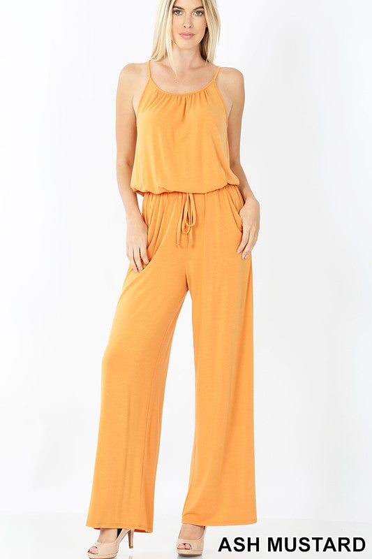 Zenana Spaghetti strap wide leg jumpsuit-ZENANA-[option4]-[option5]-[option6]-[option7]-[option8]-Shop-Boutique-Clothing-for-Women-Online