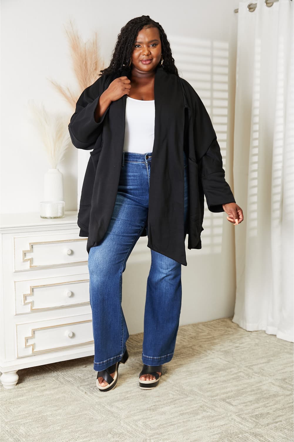 HEYSON Open Front Cardigan with Scarf Design-Trendsi-[option4]-[option5]-[option6]-[option7]-[option8]-Shop-Boutique-Clothing-for-Women-Online
