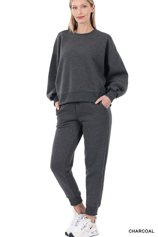 Balloon Sleeve Sweatshirt & Sweatpants Set-ZENANA-CHARCOAL-M-[option4]-[option5]-[option6]-[option7]-[option8]-Shop-Boutique-Clothing-for-Women-Online
