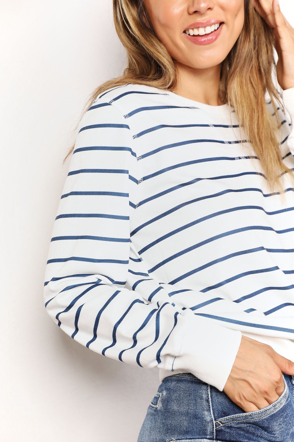 Double Take Striped Long Sleeve Round Neck Top-Trendsi-[option4]-[option5]-[option6]-[option7]-[option8]-Shop-Boutique-Clothing-for-Women-Online