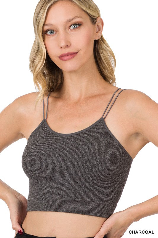 Ribbed Seamless Double Strap Brami-ZENANA-CHARCOAL-L/XL-[option4]-[option5]-[option6]-[option7]-[option8]-Shop-Boutique-Clothing-for-Women-Online
