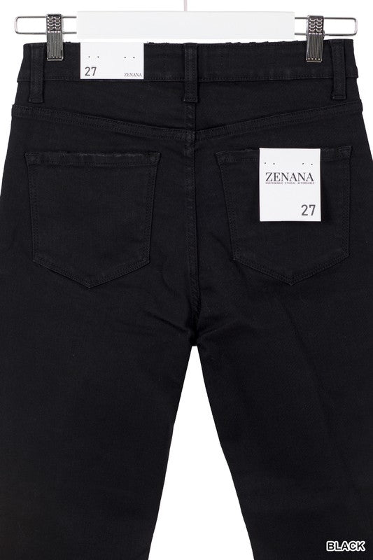 Zenana Distressed Cropped Black Jeans-ZENANA-[option4]-[option5]-[option6]-[option7]-[option8]-Shop-Boutique-Clothing-for-Women-Online
