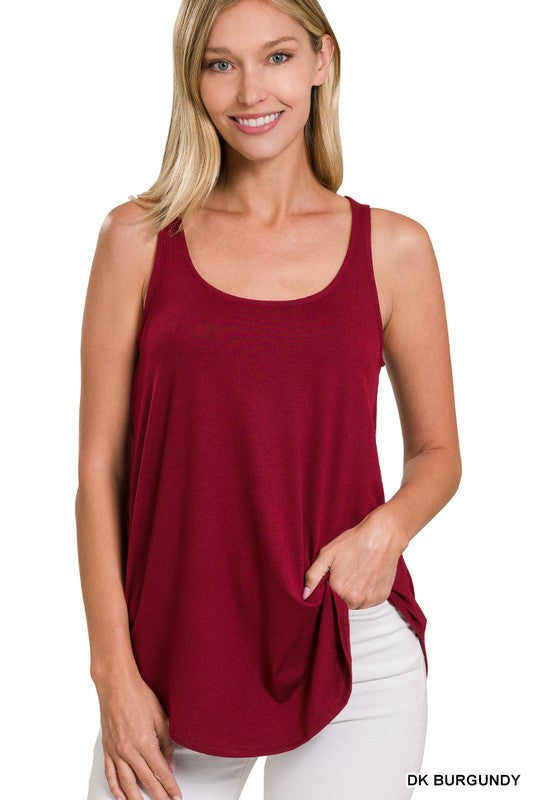 Zenana Round Neck Relaxed Fit Tank-ZENANA-DK BURGUNDY-S-[option4]-[option5]-[option6]-[option7]-[option8]-Shop-Boutique-Clothing-for-Women-Online