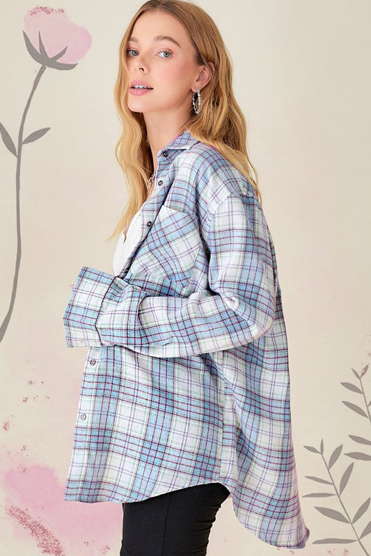 Dreamy Flannel Shirt-La Miel-[option4]-[option5]-[option6]-[option7]-[option8]-Shop-Boutique-Clothing-for-Women-Online