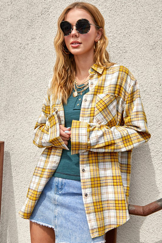 Dreamy Flannel Shirt-La Miel-[option4]-[option5]-[option6]-[option7]-[option8]-Shop-Boutique-Clothing-for-Women-Online