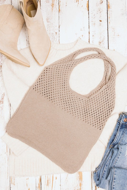 Soft Knit Hobo Bag-Aili's Corner-Ash Taupe-OneSize-[option4]-[option5]-[option6]-[option7]-[option8]-Shop-Boutique-Clothing-for-Women-Online