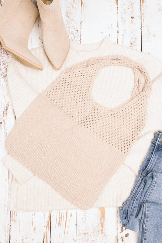 Soft Knit Hobo Bag-Aili's Corner-Oatmeal-OneSize-[option4]-[option5]-[option6]-[option7]-[option8]-Shop-Boutique-Clothing-for-Women-Online