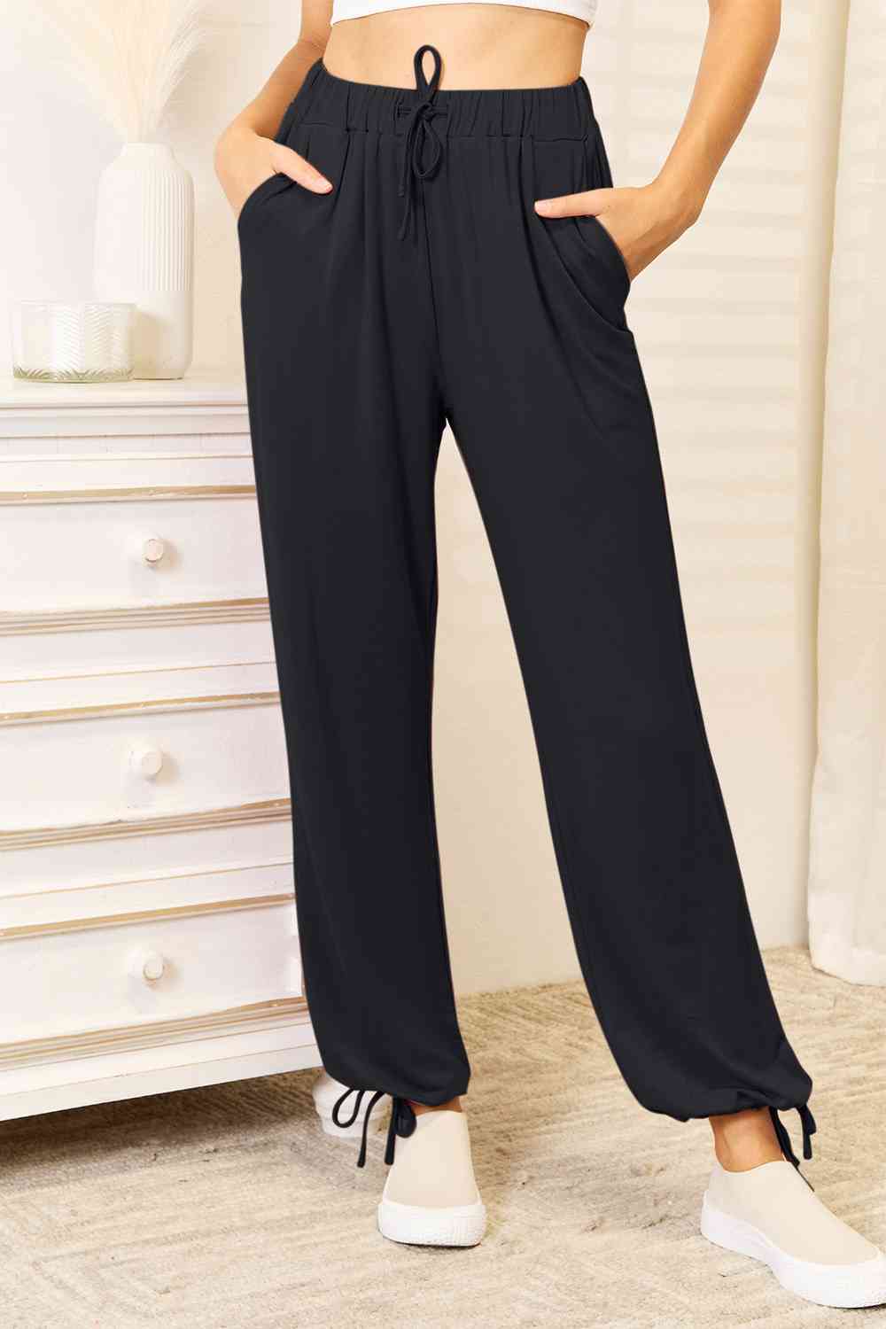 Basic Bae Soft Rayon Drawstring Waist Pants with Pockets-Trendsi-[option4]-[option5]-[option6]-[option7]-[option8]-Shop-Boutique-Clothing-for-Women-Online
