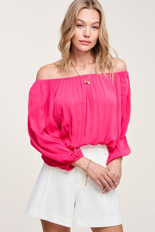Jenna Balloon Sleeve Top-La Miel-[option4]-[option5]-[option6]-[option7]-[option8]-Shop-Boutique-Clothing-for-Women-Online