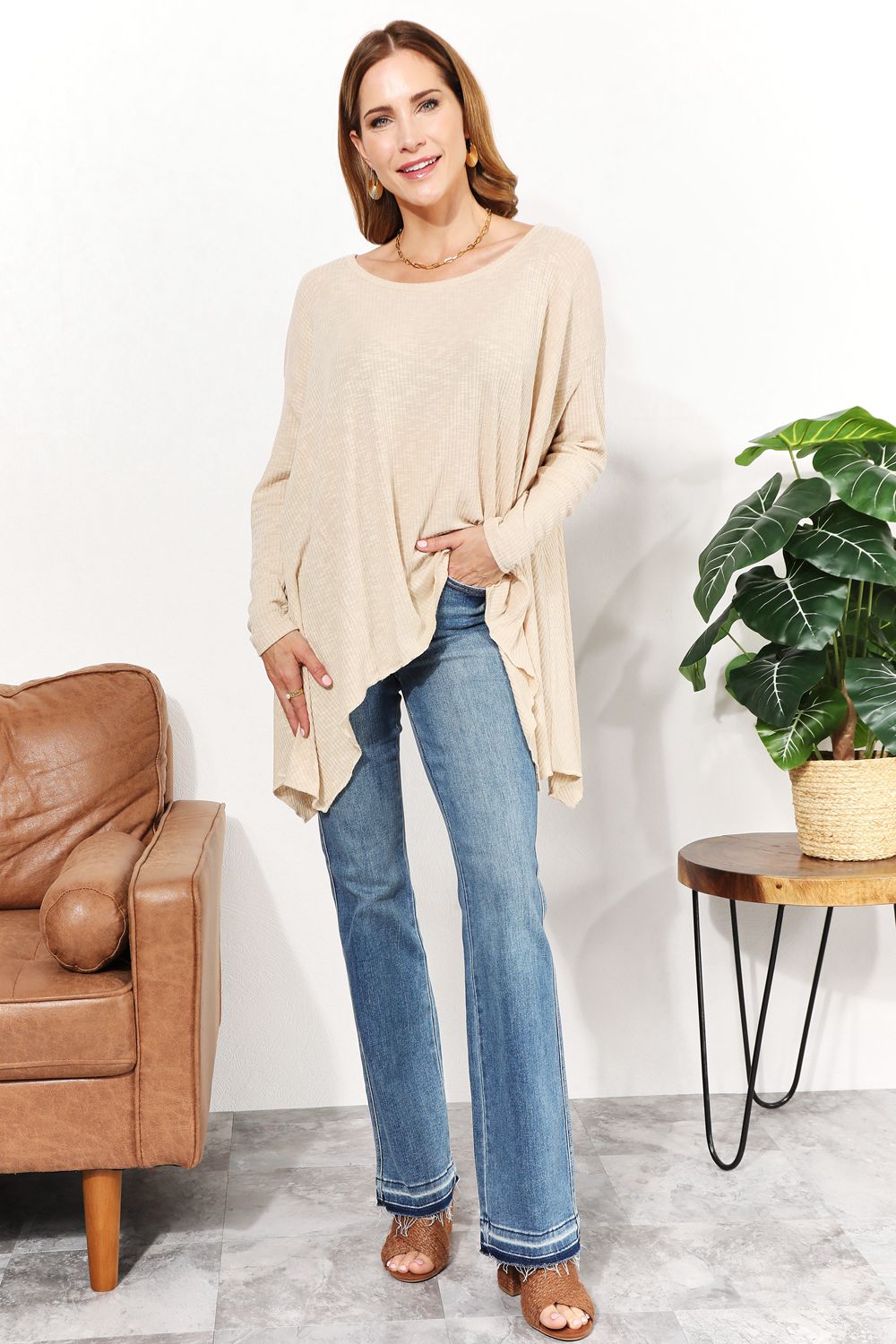 HEYSON Oversized Super Soft Ribbed Top-Trendsi-[option4]-[option5]-[option6]-[option7]-[option8]-Shop-Boutique-Clothing-for-Women-Online