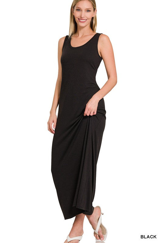 Zenana Sleeveless Flared Scoop Neck Maxi Dress-ZENANA-[option4]-[option5]-[option6]-[option7]-[option8]-Shop-Boutique-Clothing-for-Women-Online