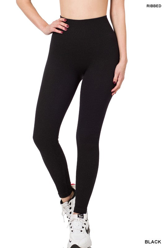 Zenana Ribbed Seamless High Waist Leggings-ZENANA-BLACK-S/M-[option4]-[option5]-[option6]-[option7]-[option8]-Shop-Boutique-Clothing-for-Women-Online