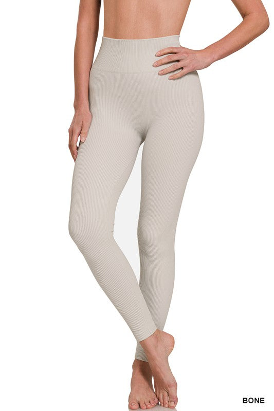 Zenana Ribbed Seamless High Waist Leggings-ZENANA-[option4]-[option5]-[option6]-[option7]-[option8]-Shop-Boutique-Clothing-for-Women-Online