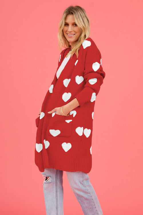 Lovestruck Heart Open Front Cardigan with Pockets-Trendsi-[option4]-[option5]-[option6]-[option7]-[option8]-Shop-Boutique-Clothing-for-Women-Online