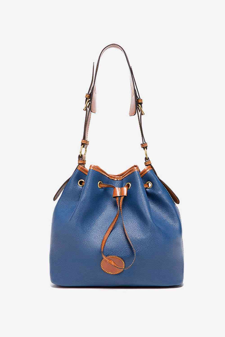 Sedona Vegan Leather Drawstring Bucket Bag-Trendsi-Royal Blue-One Size-[option4]-[option5]-[option6]-[option7]-[option8]-Shop-Boutique-Clothing-for-Women-Online