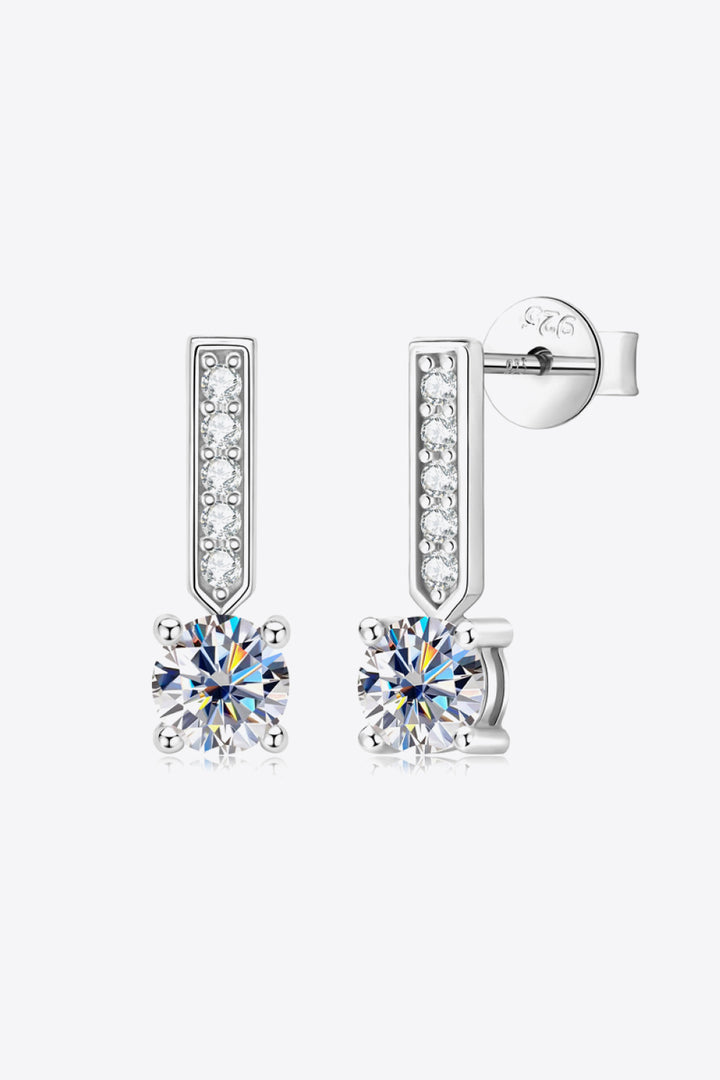 Moissanite and Zircon 925 Sterling Silver Drop Earrings-Trendsi-Silver-One Size-[option4]-[option5]-[option6]-[option7]-[option8]-Shop-Boutique-Clothing-for-Women-Online