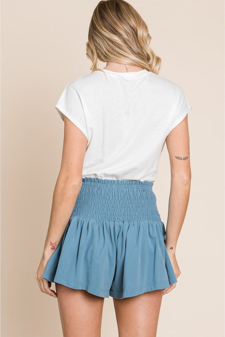 HEYSON Life's A Highway Mineral Washed Smocked Shorts-Trendsi-[option4]-[option5]-[option6]-[option7]-[option8]-Shop-Boutique-Clothing-for-Women-Online