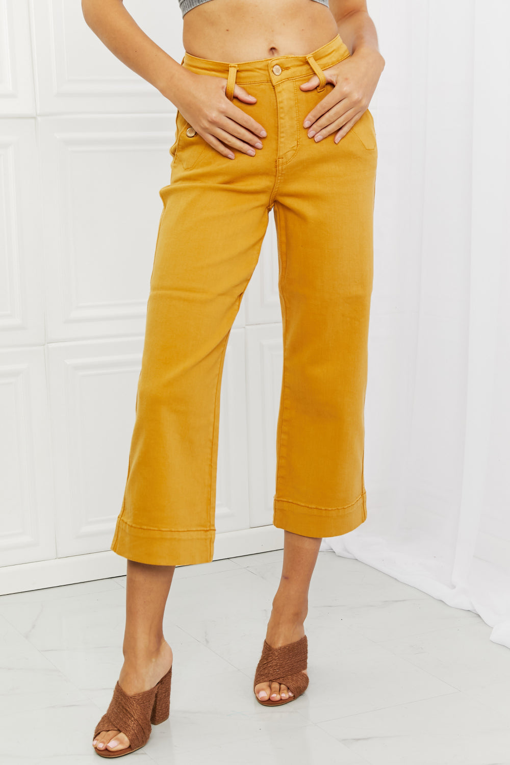 Judy Blue Jayza Straight Leg Cropped Jeans-Trendsi-Mustard-0-[option4]-[option5]-[option6]-[option7]-[option8]-Shop-Boutique-Clothing-for-Women-Online