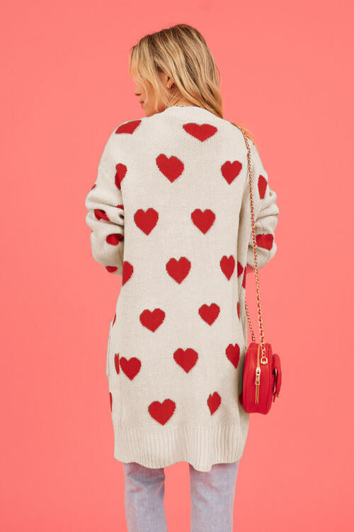 Lovestruck Heart Open Front Cardigan with Pockets-Trendsi-[option4]-[option5]-[option6]-[option7]-[option8]-Shop-Boutique-Clothing-for-Women-Online