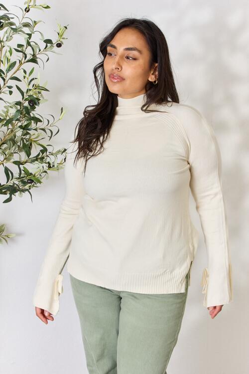 Heimish Ribbed Bow Detail Long Sleeve Turtleneck Knit Top-Trendsi-[option4]-[option5]-[option6]-[option7]-[option8]-Shop-Boutique-Clothing-for-Women-Online