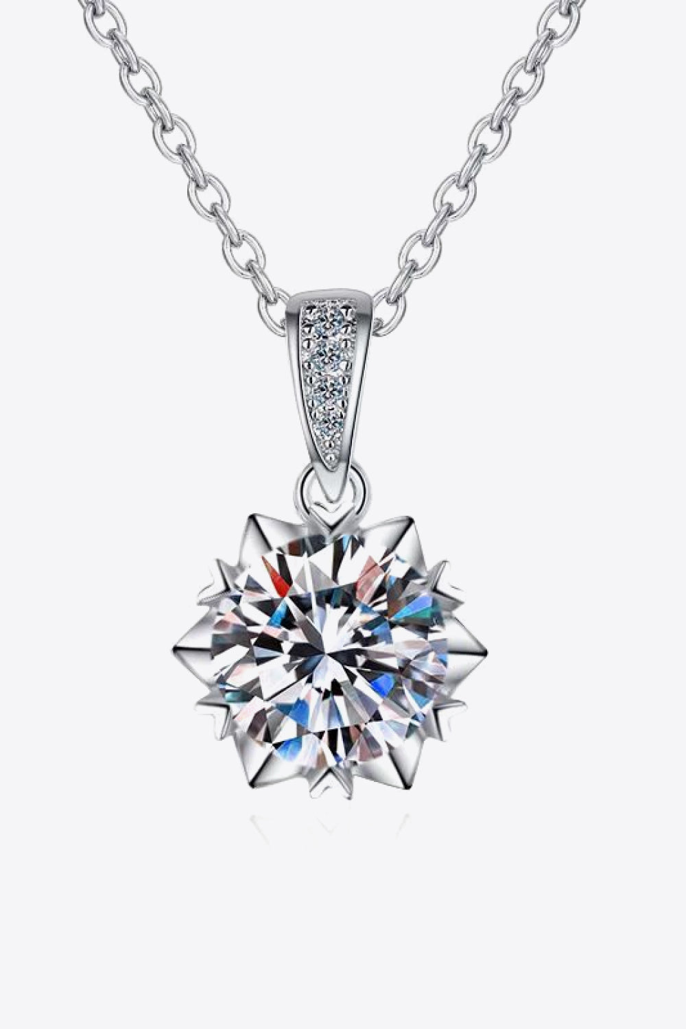 Looking At You 2 Carat Moissanite Pendant Necklace-Trendsi-Silver-One Size-[option4]-[option5]-[option6]-[option7]-[option8]-Shop-Boutique-Clothing-for-Women-Online