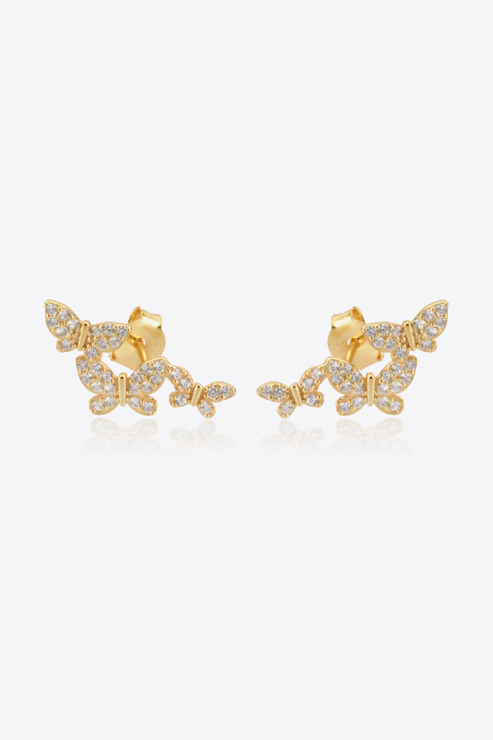 Zircon Butterfly 925 Sterling Silver Earrings-Trendsi-Gold/White-One Size-[option4]-[option5]-[option6]-[option7]-[option8]-Shop-Boutique-Clothing-for-Women-Online